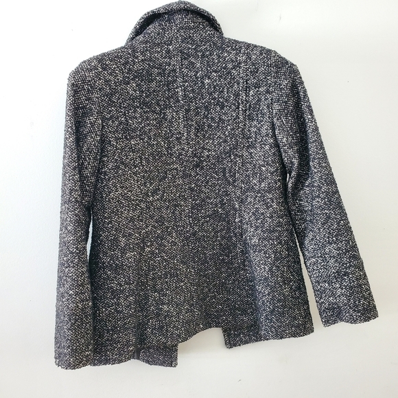 London Fog Women's Black and White Pea Coat S/M Wool Jacket - Picture 12 of 17